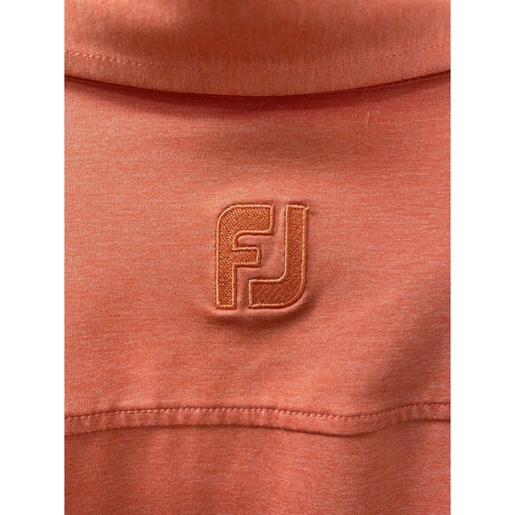FootJoy Polo Golf Shirt Solid Coral Short Sleeve Stretch Men’s Size Medium - Picture 9 of 16